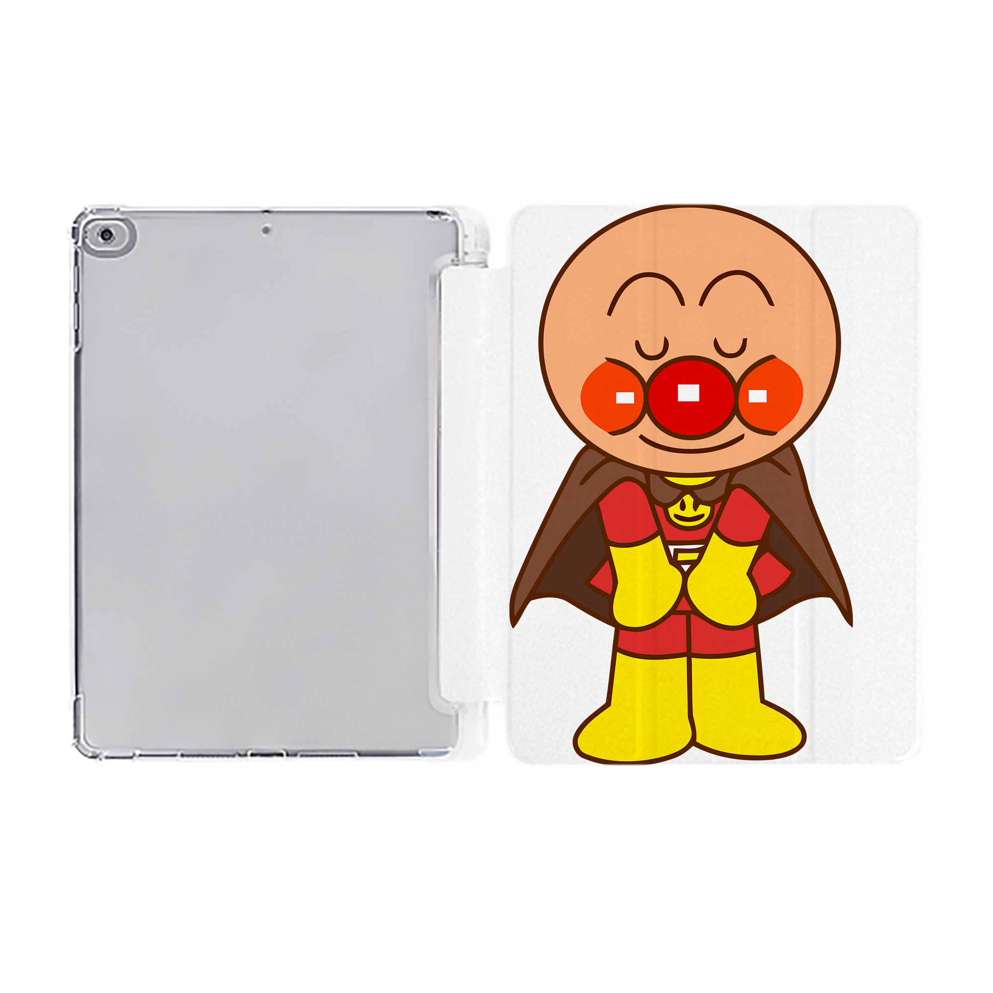 （画像用） アンパンマン Anpanman IPad ケース ペン収納付き 三つ折りスタンド PUレザー×シリコン 対応機種9.5/10.5/10.9インチ